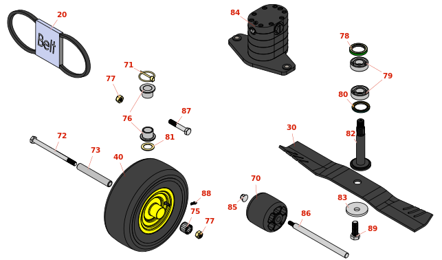 John Deere 1600 Rotary Mower Deck parts