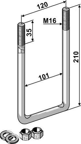 Stirrup bolt M16