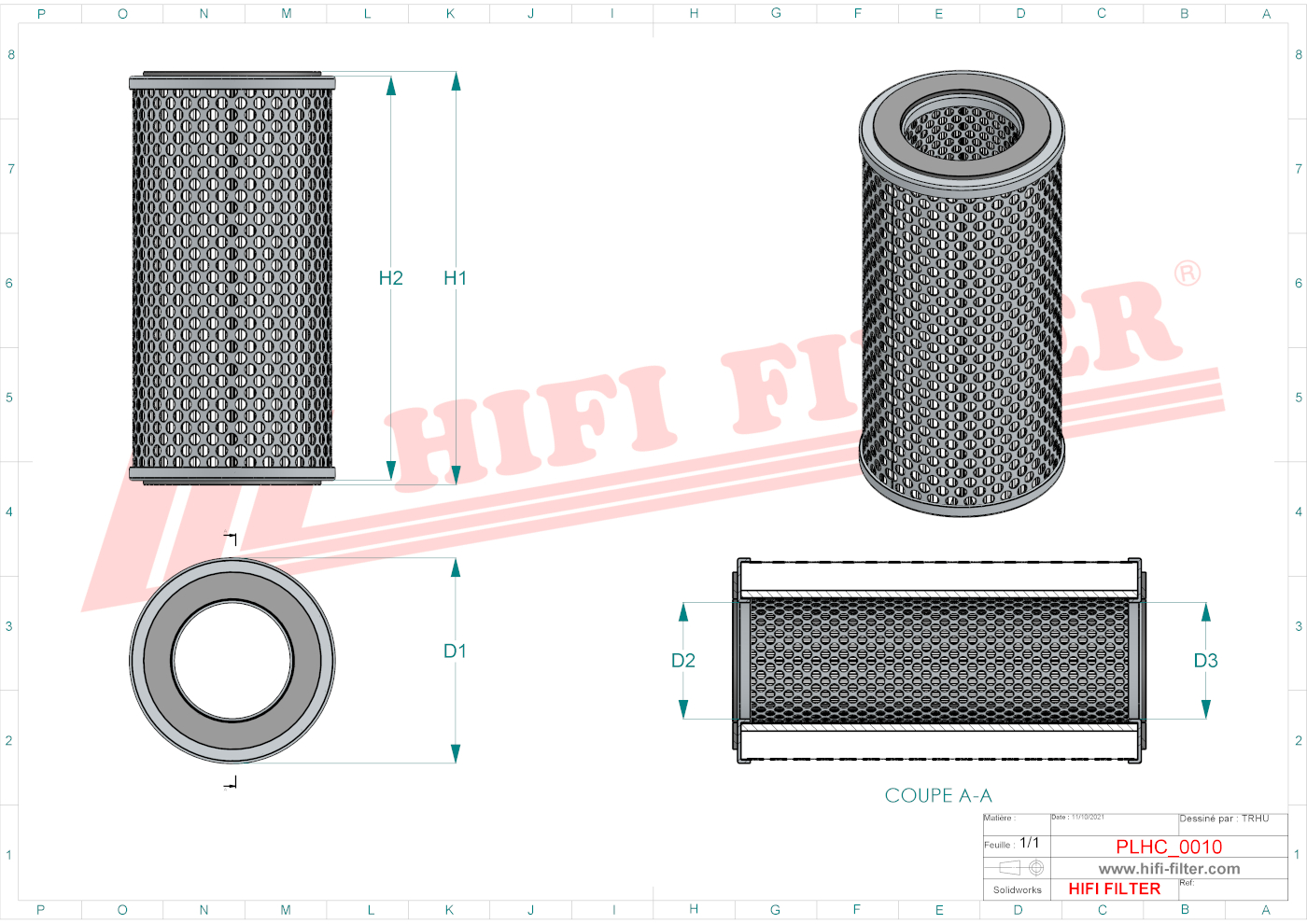 Hydraulic filter passend voor donaldson p 17-3543