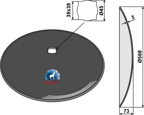 Plain disc Ø560x5 fitting for Simba P00272