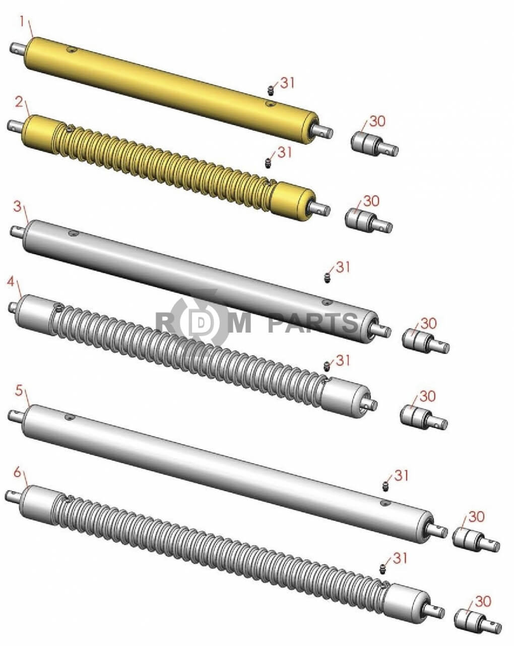 Replacement parts for John Deere 180C 220C & 260C Greens Mower Rollers