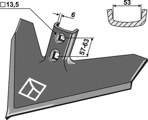 Sweep 420 x 6 fitting for John Deere 43CP16TW Sweep 420 x 6 fitting for John Deere 43CP16TW