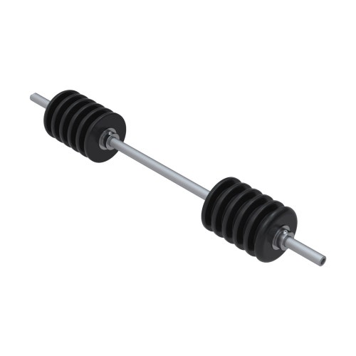 Basket roller - grooved uhmw polyethylene 2 section