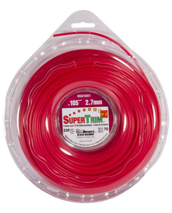 Trimmer line supertrim2™ shaped red .105" / 2.7mm
