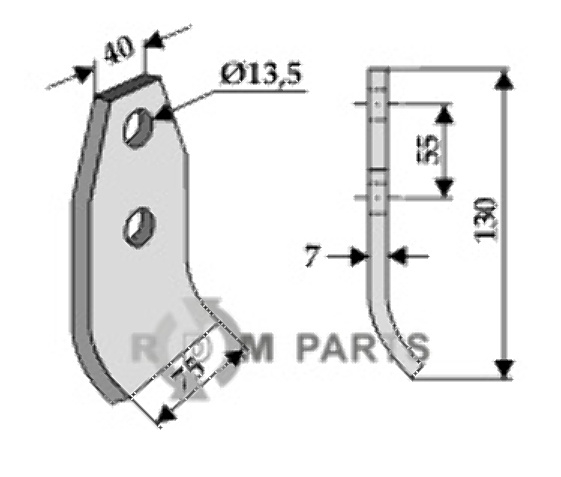 RDM Parts Kniv egnet til Taarup 49305000