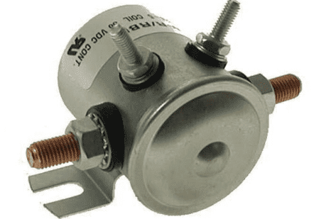 Solenoid, 36-volt, 4 terminal #70 series with copper contacts and short housing