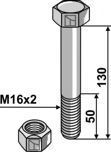 Schraube - m16 x2x 130- 10.9 63-16130 Schraube - m16 x2x 130- 10.9 63-16130