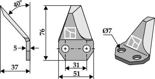 Food mixer knives, right fitting for Sgariboldi CL07.023