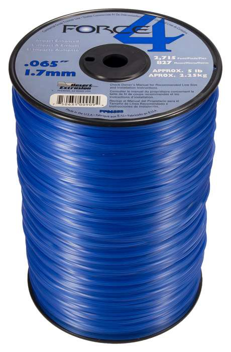 Trimmer line force 4™ shaped blue 5 lb .065" / 1.7mm