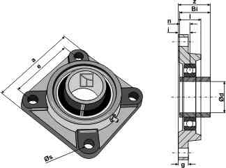 Tension bearing UCF - Ø45
