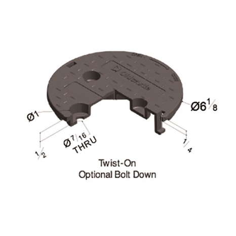 Carson twist lock lid only 0708 - black blank