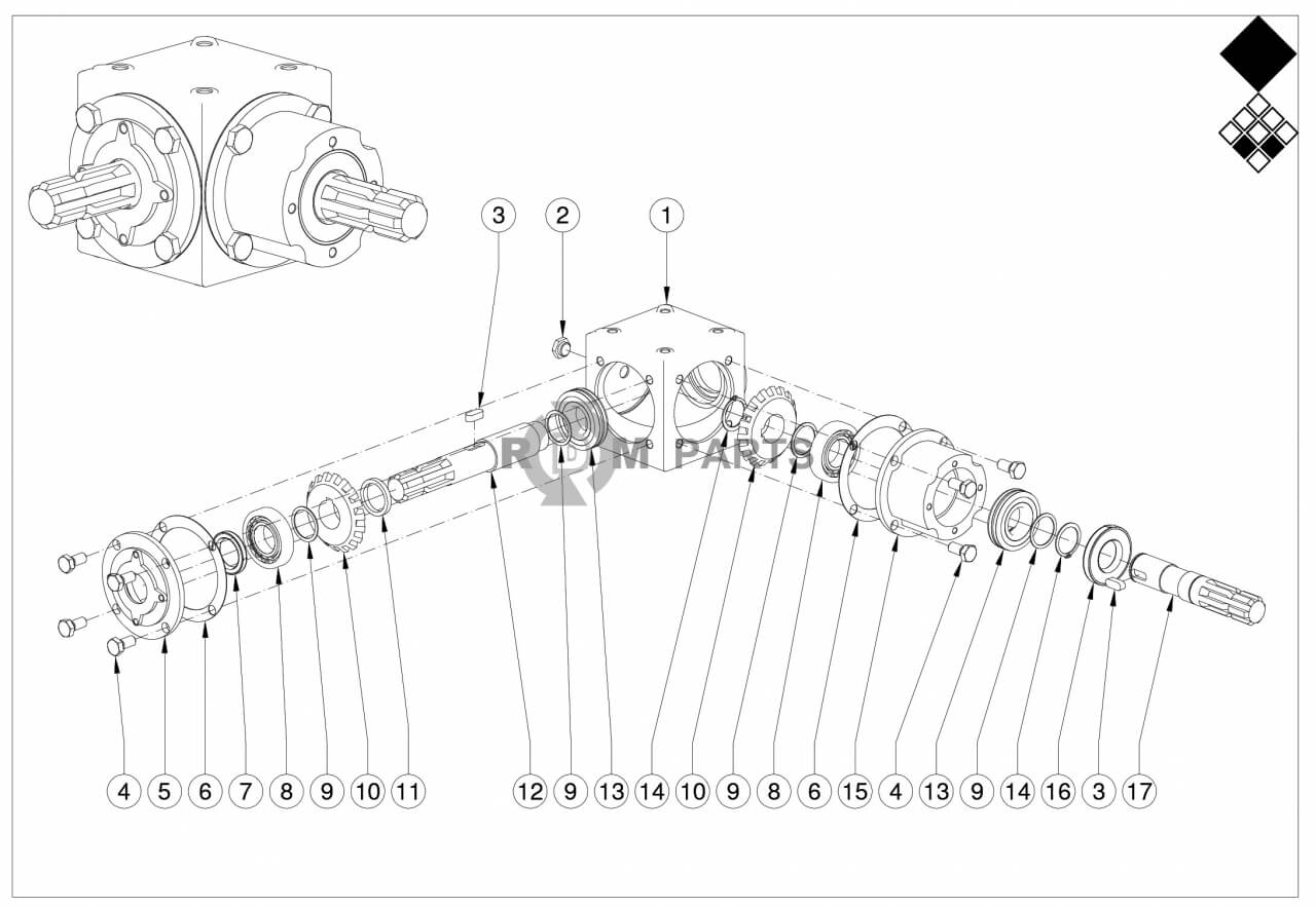 Replacement parts for VD7110 Tandwielkast