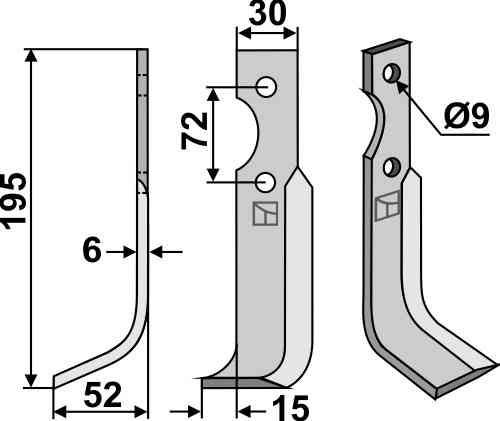Blade, left model fitting for Casorzo CU 125 Blade, left model fitting for Casorzo CU 125