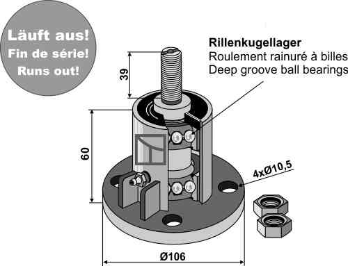 Lager mit Gewinde M20x1,5