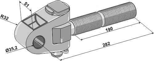 Swivelling tie-rod M36x3