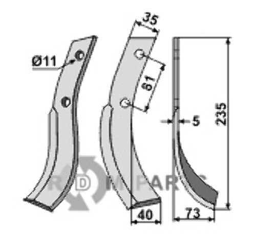 Blade, right model fitting for Honda 510-560