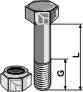 Schraube mit sicherungsmutter - m12x1,75 - 10.9 63-12100-1