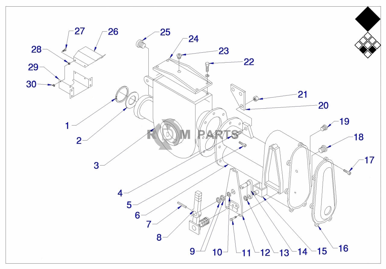 Replacement parts for VD7516 Transmissiehuis