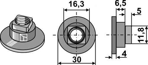 Nut M10x1,5 - 12.9 fitting for Fella 477263