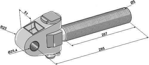 Swivelling tie-rod M36 x 3