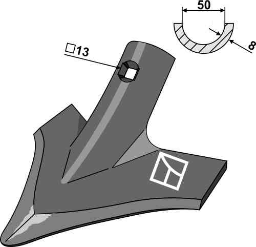 Sweep share 240mm fitting for Väderstad 165038