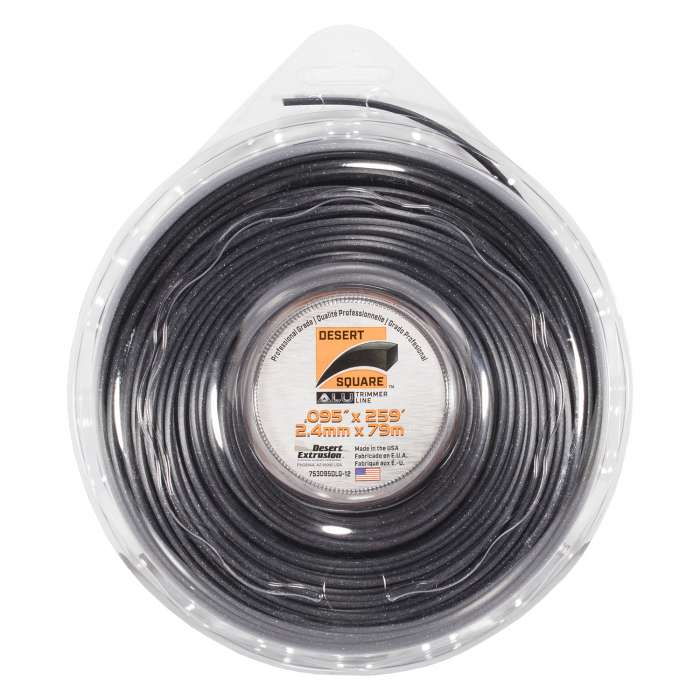 Trimmer line desert square alu large donut black .095" / 2,4 mm 259' / 79 m