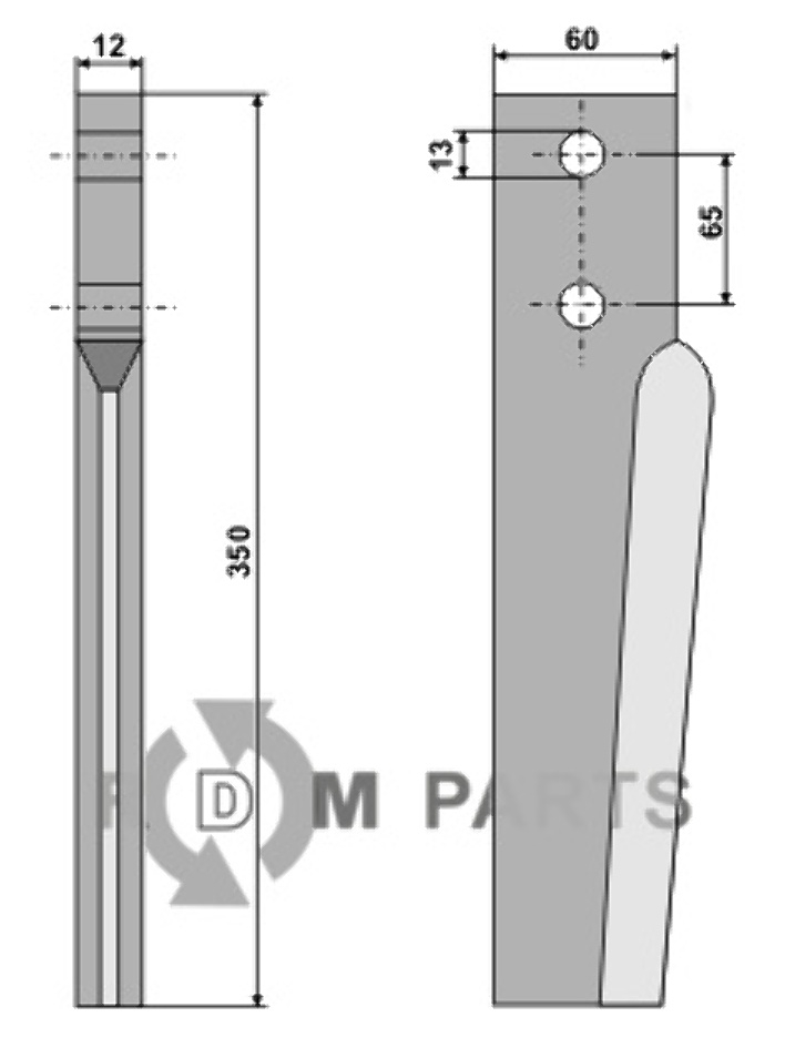 Tine for rotary harrows