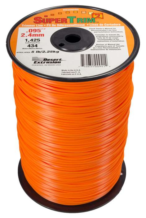 Trimmer line supertrim2™ shaped orange .095" / 2.4mm