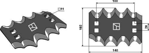 Futtermischwagenmesser - Hartmetall beschichtet, rechts geeignet für Faresin 30845.9950