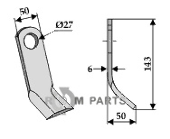 RDM Parts Y-Messer geeignet für Bomford 7190315 RDM Parts Y-Messer geeignet für Bomford 7190315