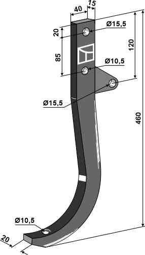 Tine fitting for Maschio / Gaspardo R17016651