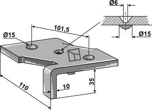 Clamp for 2 1/2 layer cultivator tines