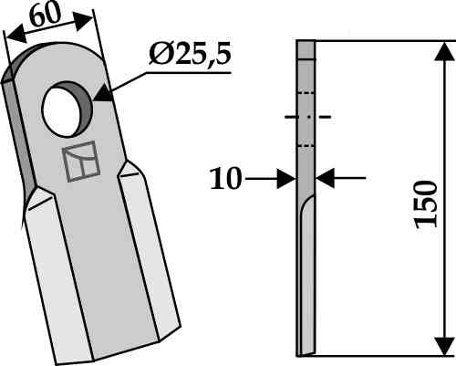 RDM Parts Recht mes passend voor Agrimaster 3000107