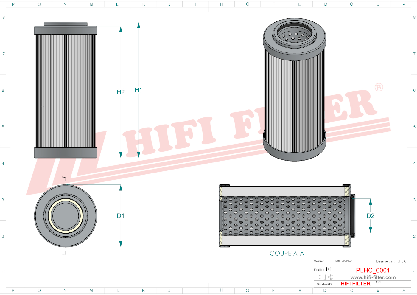 Hydraulic filter passend voor fluitek p 018080-10d61b