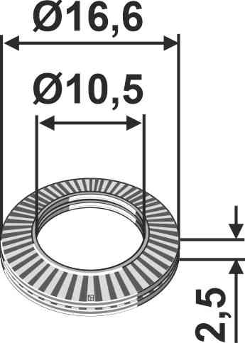 RDM Parts Skive Ø16,6x2,5xØ10,5 egnet til Mulag 180980