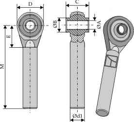 Ball joint terminal with round stem