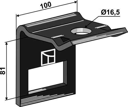 Clamp for tine 70 x 12 with reinforcing spring 70 x 10