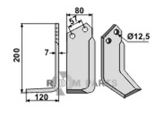 Blade, left model fitting for Breviglieri B2-B12-BV2 (20439)