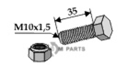 Bout met borgmoer - m10x1,5x35 - 8.8 63-1035 Bout met borgmoer - m10x1,5x35 - 8.8 63-1035