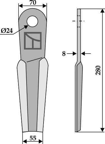 RDM Parts Flail - right fitting for Doppstadt 101880