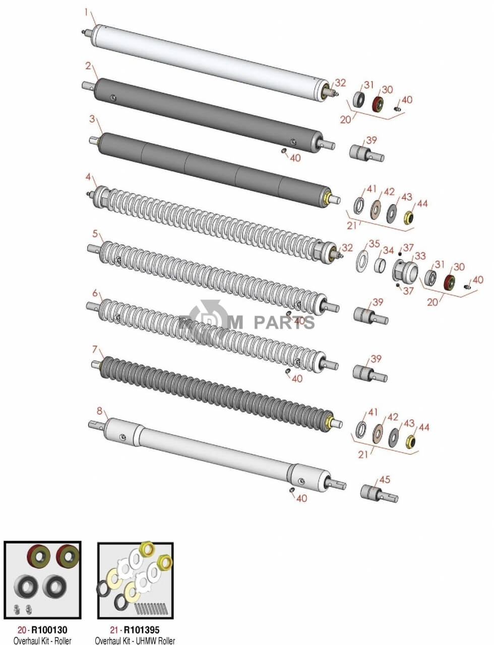 Replacement parts for Jacobsen PGM 19 & PGM 22 Front Rollers Replacement parts for Jacobsen PGM 19 & PGM 22 Front Rollers