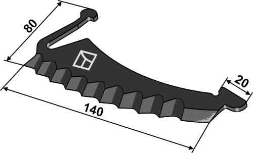 Round baler knife fitting for Krone 276.364.0