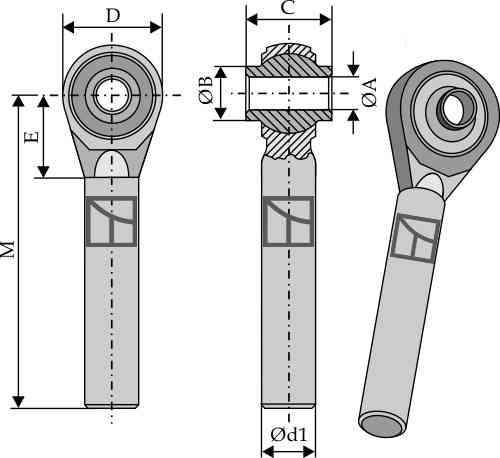 Ball joint terminal with round stem