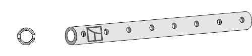 Frame tube for tine  - 1370 - 8