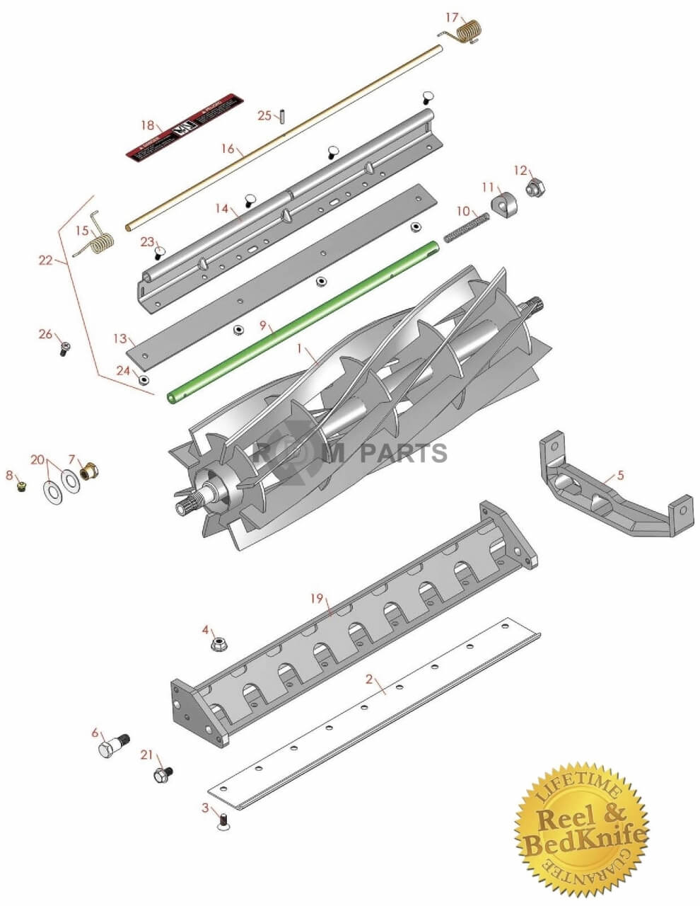 Replacement parts for 7700 & 8700 Cutting unit serie nummer na 020000