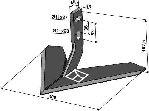 Vleugelschaar 300mm passend voor Monosem 10100017
