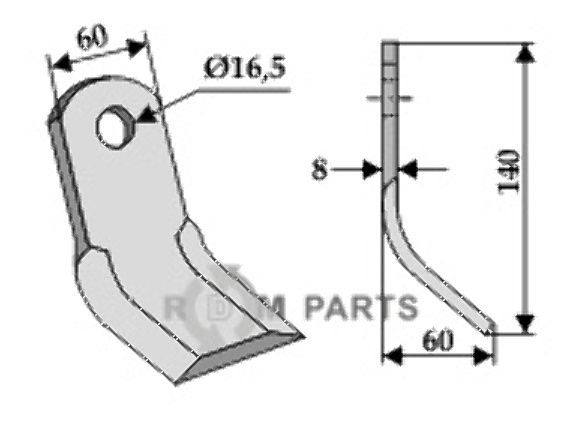 RDM Parts Y-klinge egnet til Orsi 23002