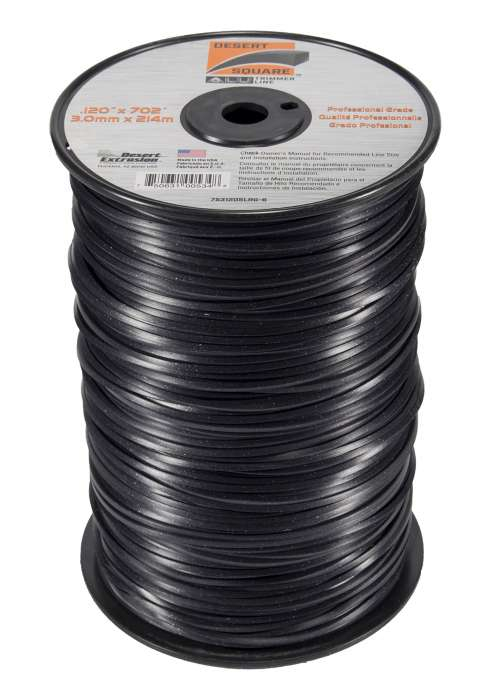 Trimmer line desert square alu large spool black .120" / 3,0 mm 702' / 214 m