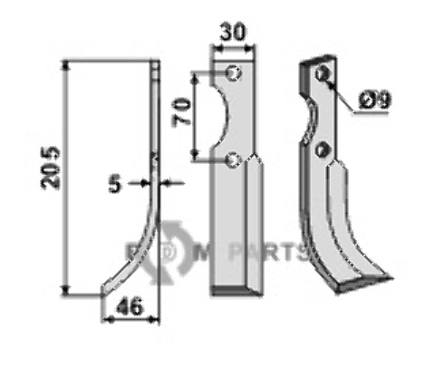 Blade, left model fitting for Honda F300