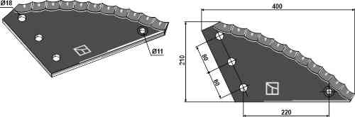 Food mixer knives - hard metal faced fitting for Strautmann 60903505